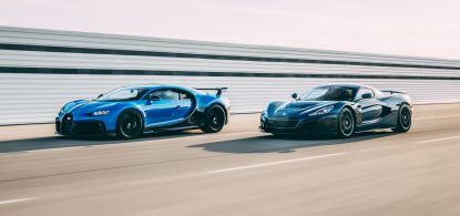 Bensin eller el? Bugatti mot Rimac i över 400 km/h